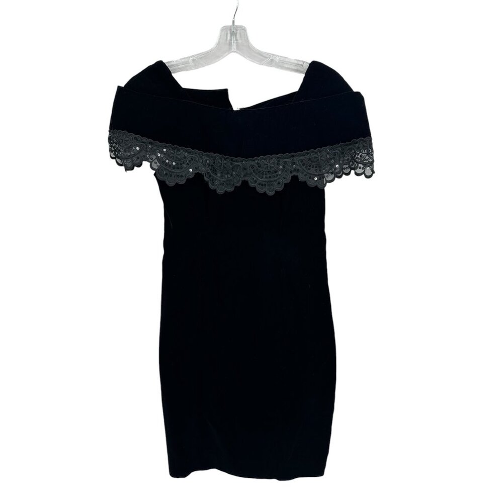 Jessica‎ Howard by Mitchell Rodbell Vintage Velvet Dress Womens Size 8 Goth 80s